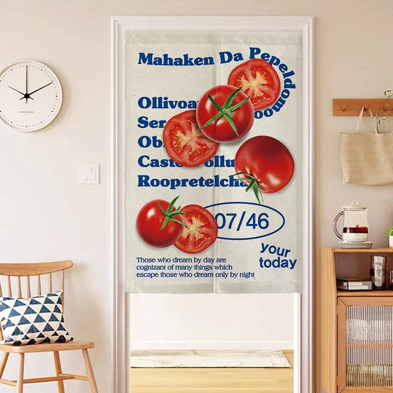 VIKAMA Retro American Style Door Curtain, Living Room And Bedroom Partition Curtain, Kitchen Entrance Divider Curtain