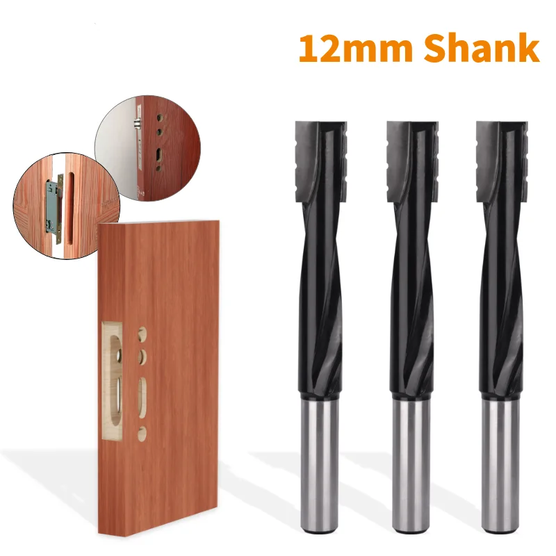 Haste Espiral Limpeza Inferior Bit Bit Router Carpintaria Fresa Bit de Madeira Face Mill Carbide Cutter End Mil 12 mm