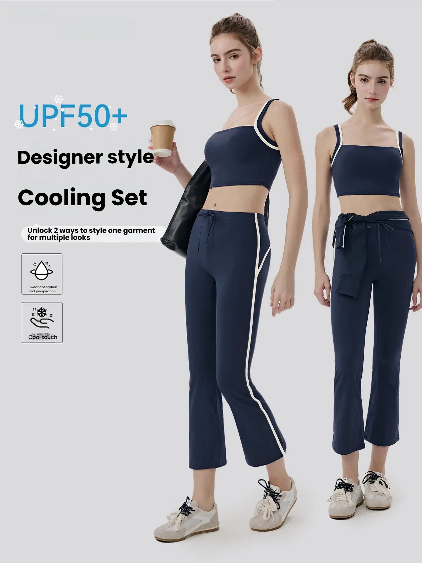 

Women's Vest Pants Sportswear Cooling Sensation Sports Set Color Block Naked Feeling Yoga Outfit for Pilates Fitness