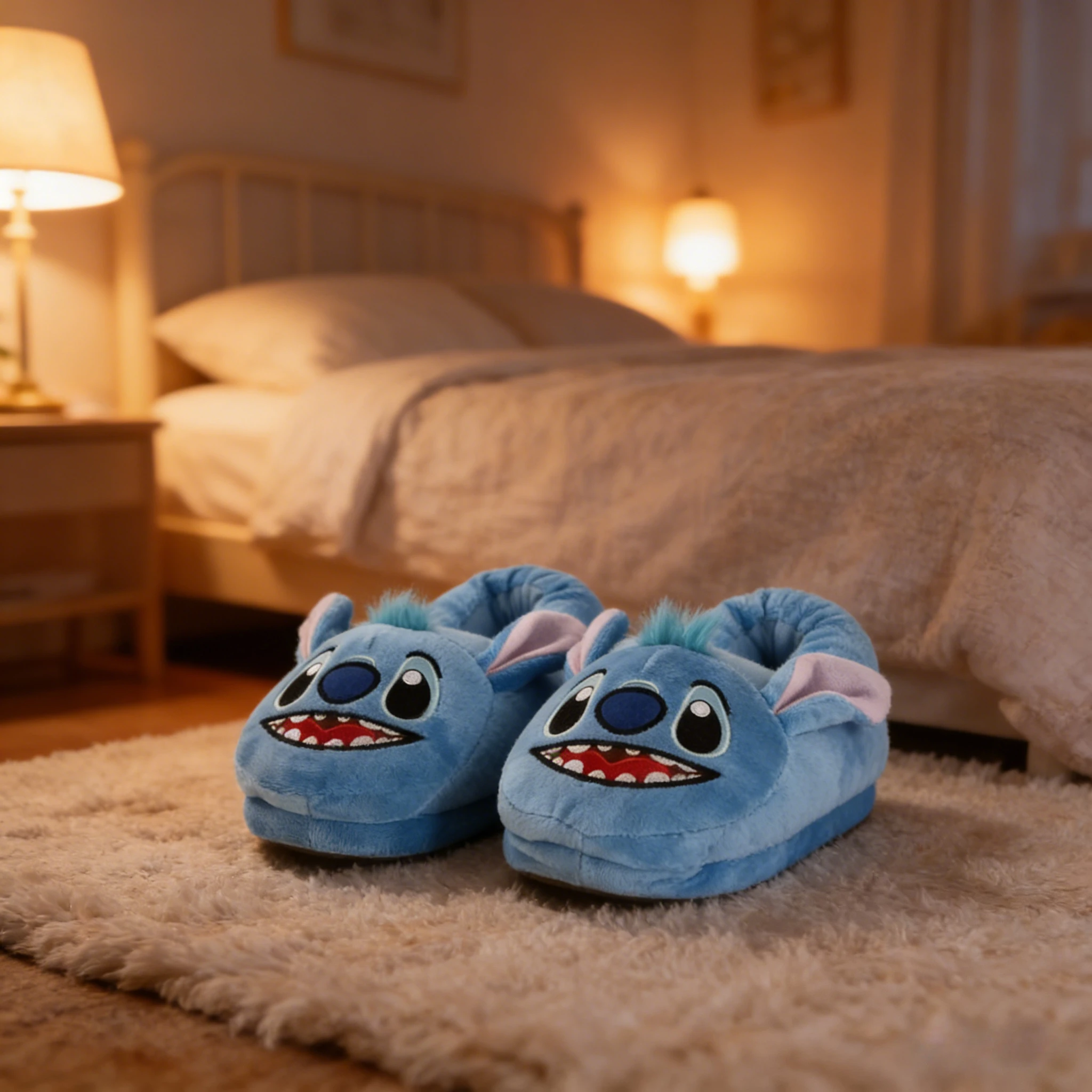 

Stitch Cotton Slipper Anime Cartoon Winter Warm Indoor Shoes Toys Plush Stuffed Home Slippers Woman Girl Christmas Gifts