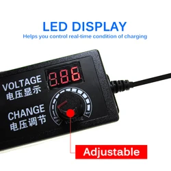 전원 공급 장치 어댑터, AC DC 3V, 5V, 9V, 12V, 24V, 36V, 1A, 2A, 3A, 5A, 10A 변압기, 220V ~ 12V 전원 공급 장치, 조절 가능 디스플레이 스크린