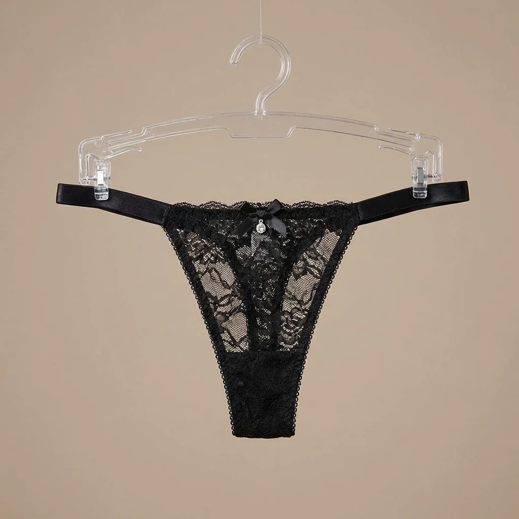 Transparent Seamless Cotton Crotch Low Waist Sexy Underpant Girls Lace Thong Female Briefs Flower G-strings Panties