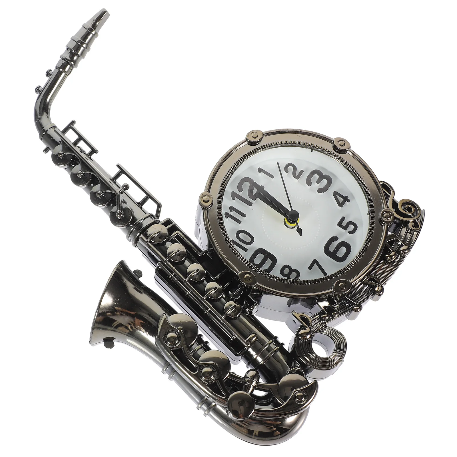 

Saxophone Shaped Retro Alarm Clock Decorative Desktop Clock for Home Use Simple Unique Design Modern Room Decor Small Gift