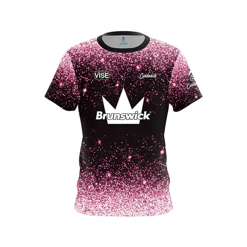Men Brunswick Crown Blue Tiger Gradient Bowling Jersey Short Sleeve Performance Sports Tee Pro Bowler Fan Casual Streetwear Kids