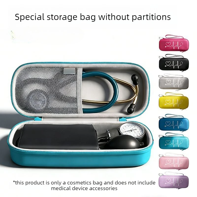 EVA Medical Stethoscope Storage Box Portable Travel First Aid Kit Case with Mesh Pockets Multi-Functional Layered Organizer