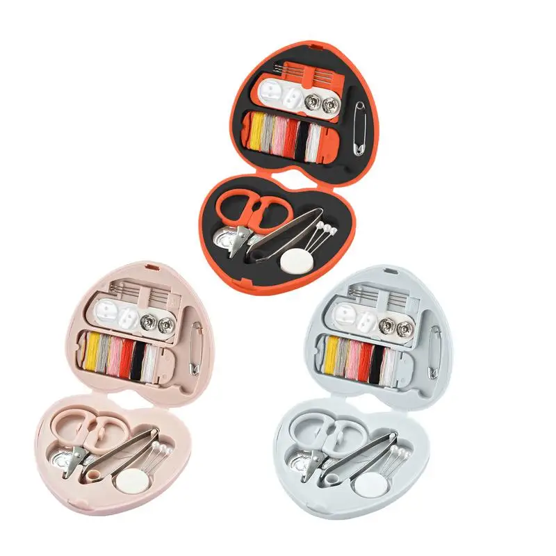 Sewing Portable Mini Sewing Kit for DIY Enthusiasts Includes Buttons Pins and Handy Storage Boxes Scissor Thimble Needle Threads
