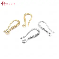 20PCS 16x7MM Gold Color Imitation Rhodium Color Silver Color Brass Earring Hooks Diy Jewelry Findings Earrings Accessories