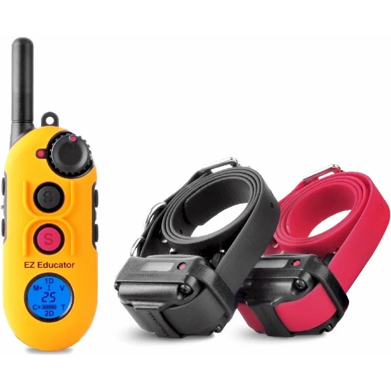 EZ 1/2 Mile Dog Training Collar with Ergonomic Remote, Safe Humane Vibration Stimulation, Pavlovian Tone, Waterproof,Yellow