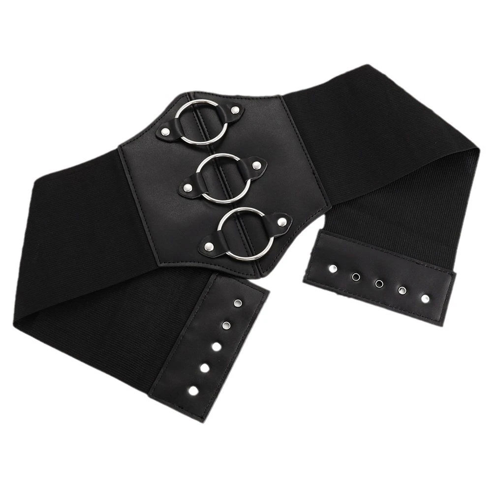 PU Leather Corset Belt, Elastic High-Waisted Girdle for Women, Slimming Body Shaper, Versatile Daily Wear Bustier Bandage