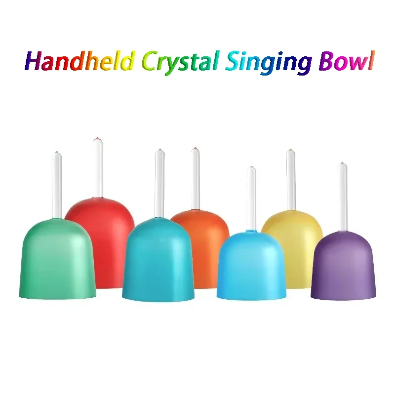 Handheld Crystal Singing Bowl Colorful 432Hz Tibetan Singing Bowls Meditation Sound Healing Professional Percussion Instruments