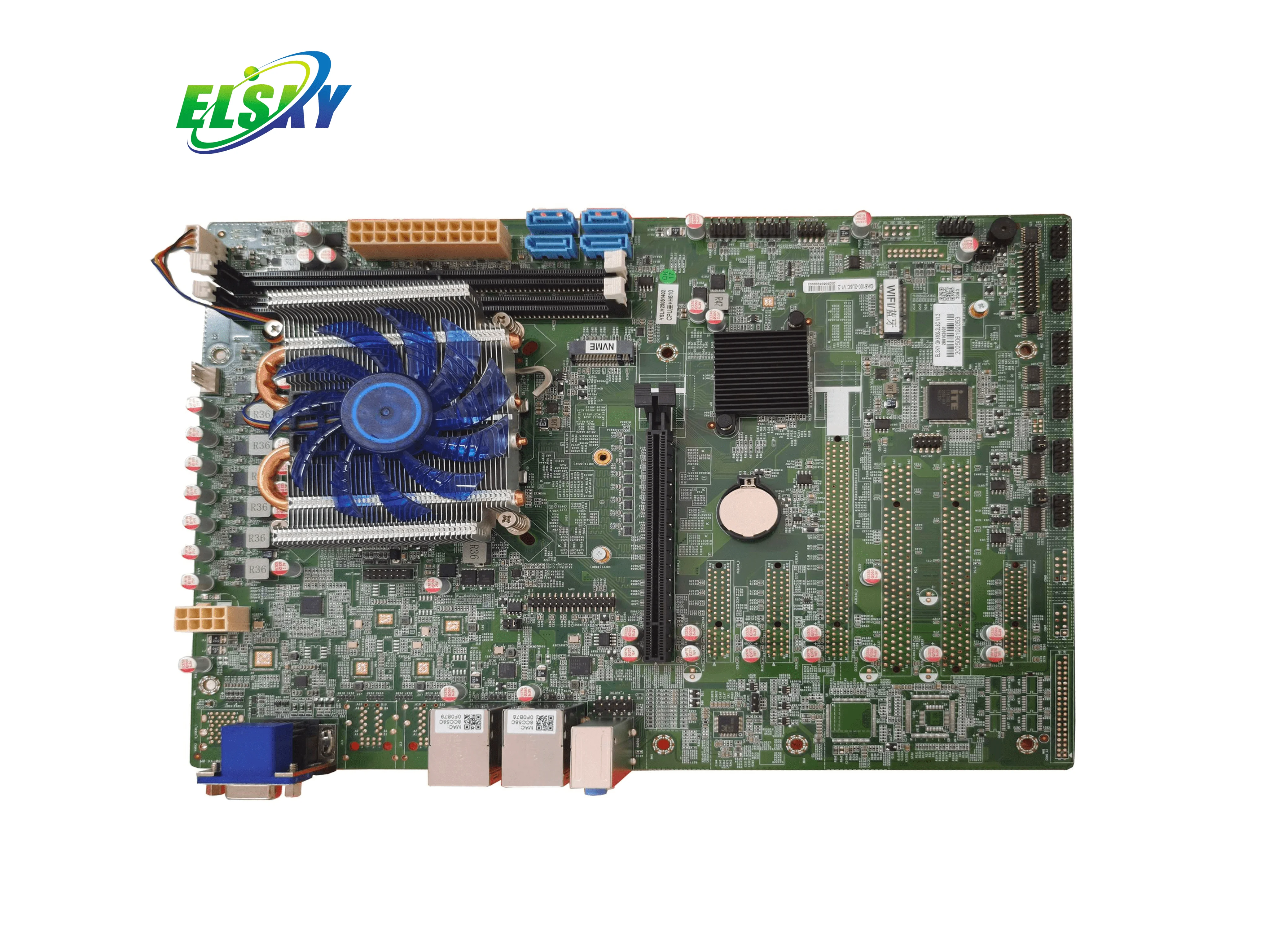 LGA1700 H610 ATX Motherboard  14th/13th/12th Gen Processor DDR4 64GB RAM M.2 NVMe PCIe Slot 2LAN Industrial PC Baseboard