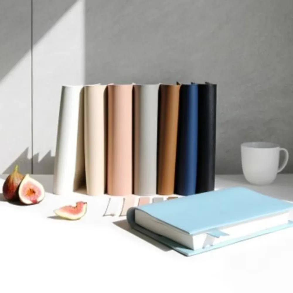 Simple Pu Leather Book Cover Solid Color No Bookmark Replaceable Cover Book Protective Cover Home Office Use