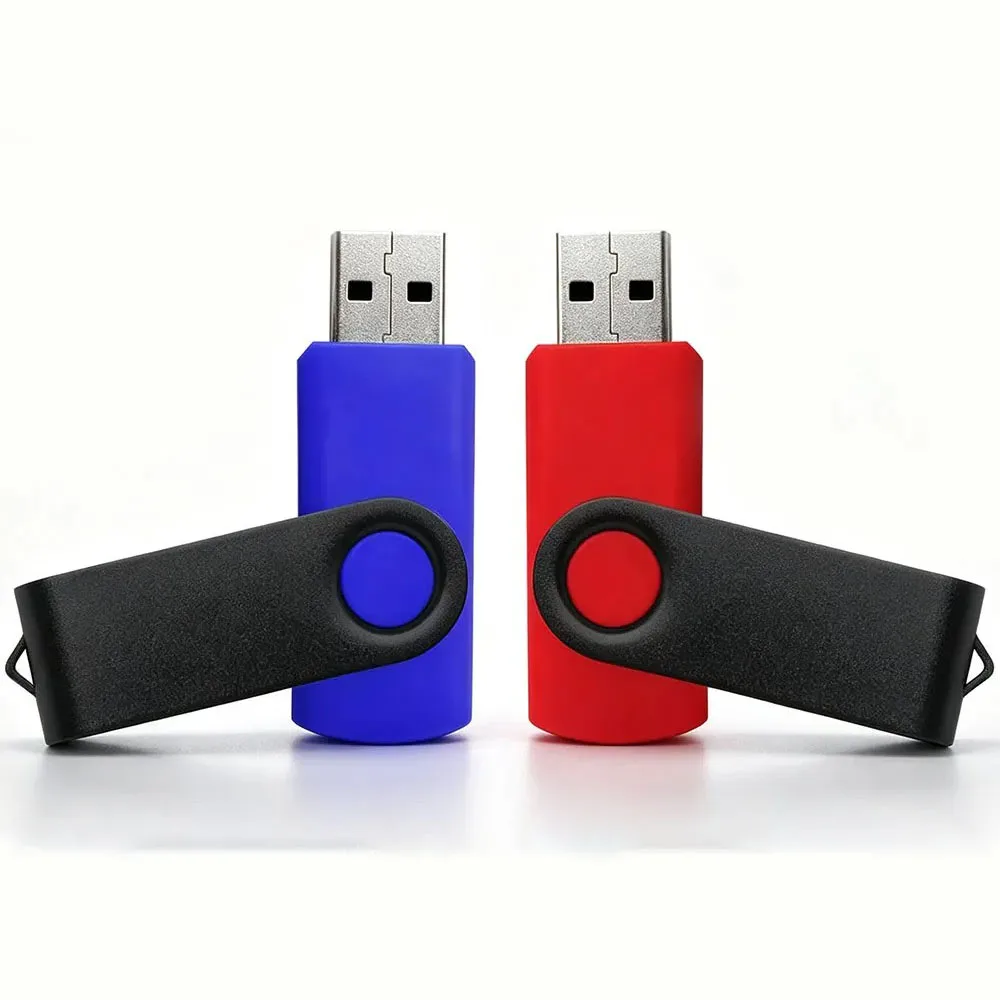 Rotatable USB Flash Drive 128GB Pen Drive 64GB Key Chian Memory Stick Business Gift High Speed Pendrive 32GB 16GB 8GB 4GB 2GB 1G