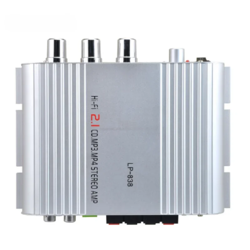 LP-838 LP838 Mini HiFi 2.1 Car Audio Amplifier 12V 20W*2 MP3 MP4 Car Stereo Sound Subwoofer Amplifier