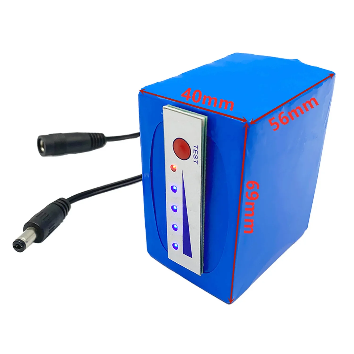 11.1v/12.6v lithium battery 12v 18650 3s2p battery 16000mah display light for fish detector underwater fishing camera