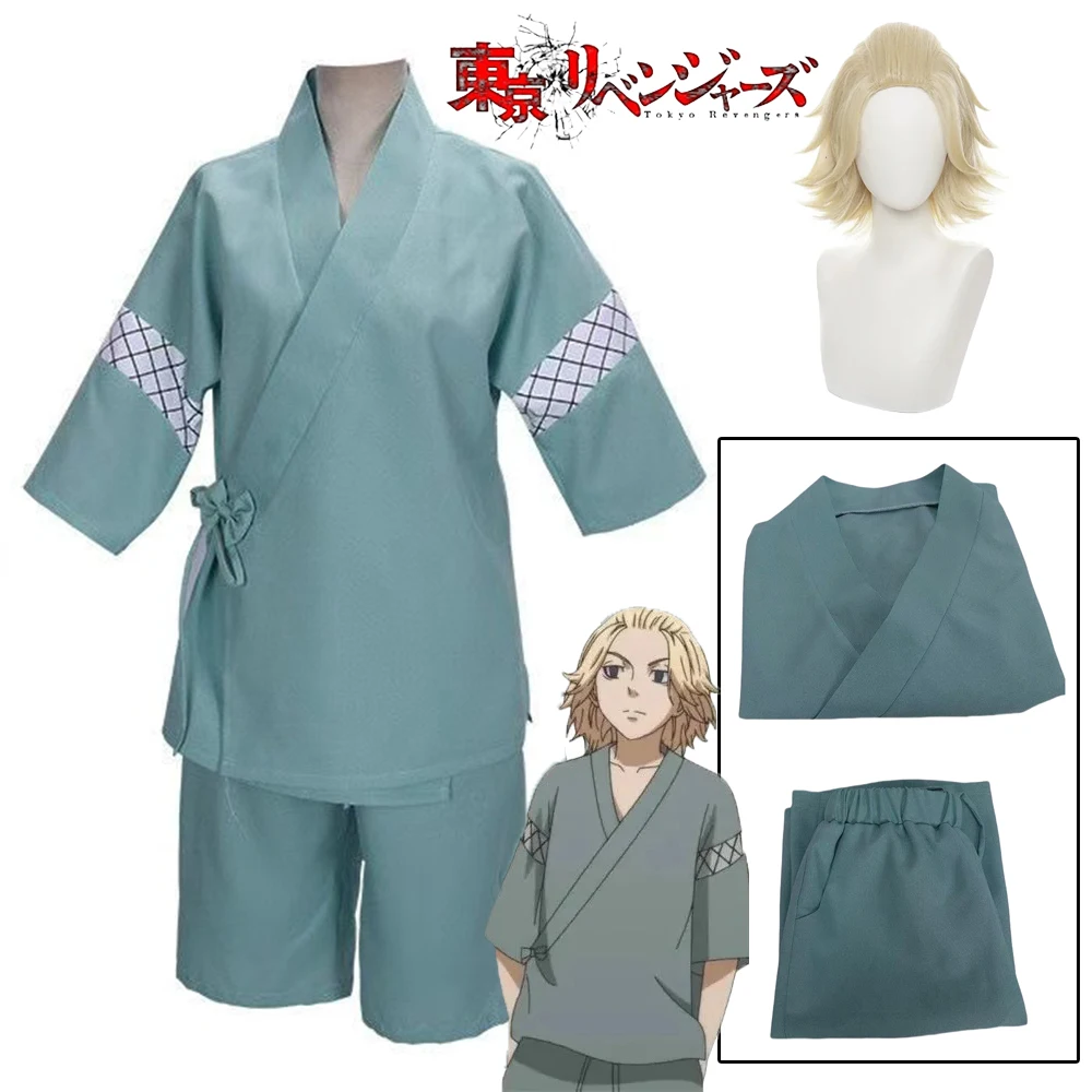Anime Tokyo Revengers Manjiro Sano Takemichi Hanagaki Cosplay Costume Wig Mikey Japanese Kimono Cardigan Yukata for Men Women