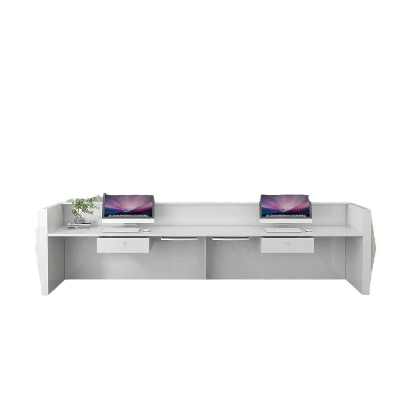 Company Front Desk Reception Desk Checkout Page Training Institution Bar Counter Curved Desk