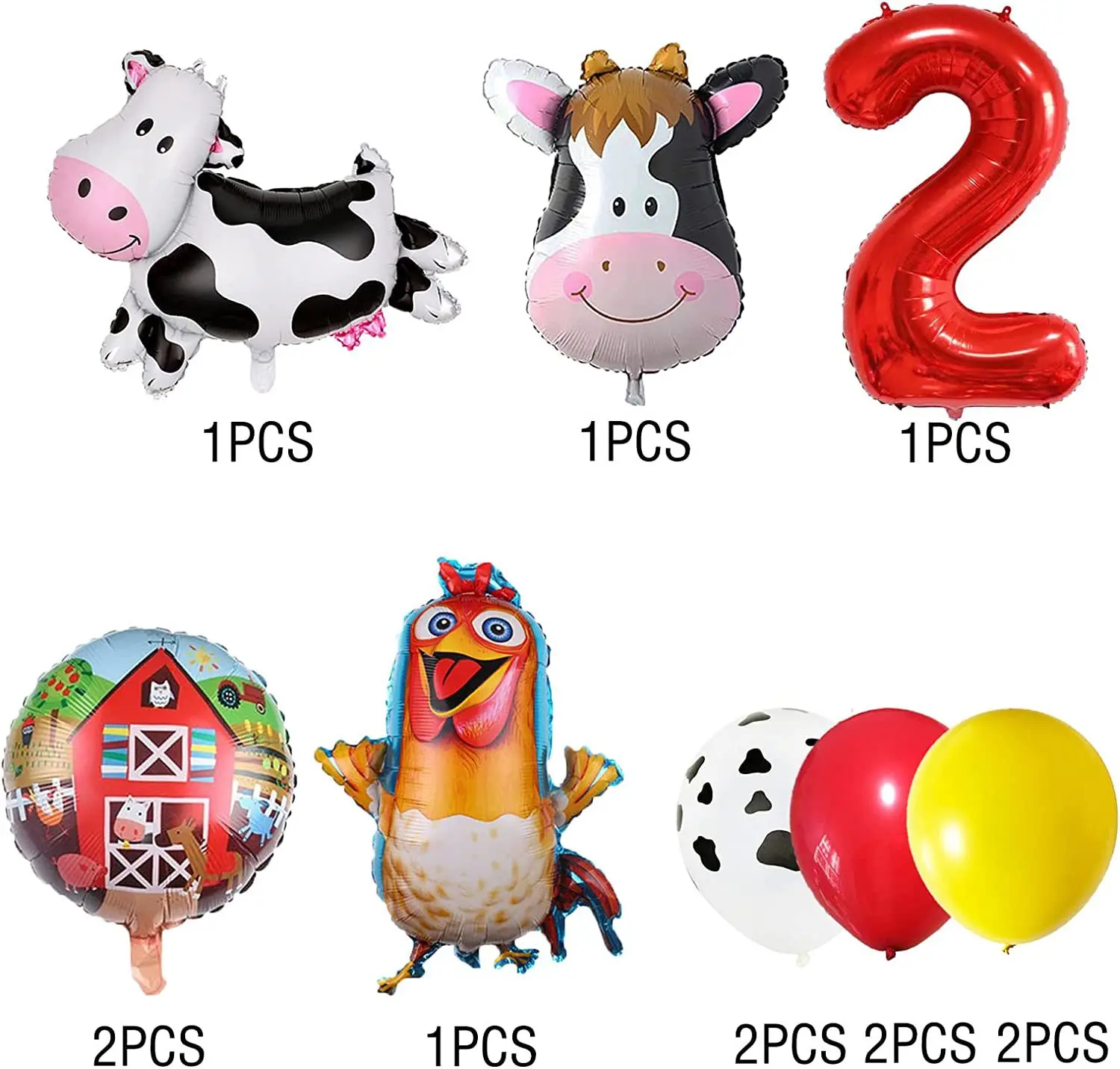 Bauernhof Tiere Anzahl Luftballons Party Dekorationen Hahn Kuh 18in Runde Diy Für Kild Ballon Spielzeug In Kinder Geburtstag Party liefert – Detail 2