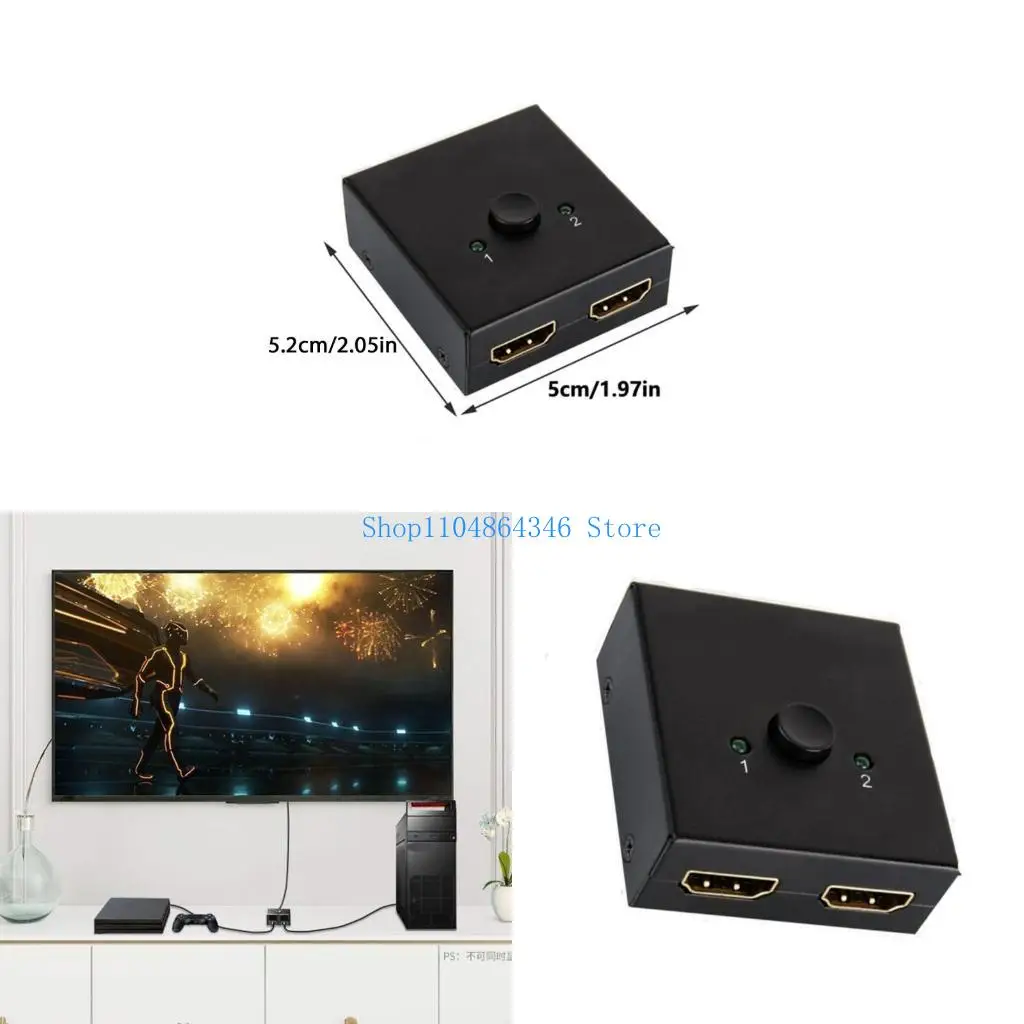 

5asd Portable Bidirectional HDMIs Switcher 8K60Hz Compatible for Laptops Computers
