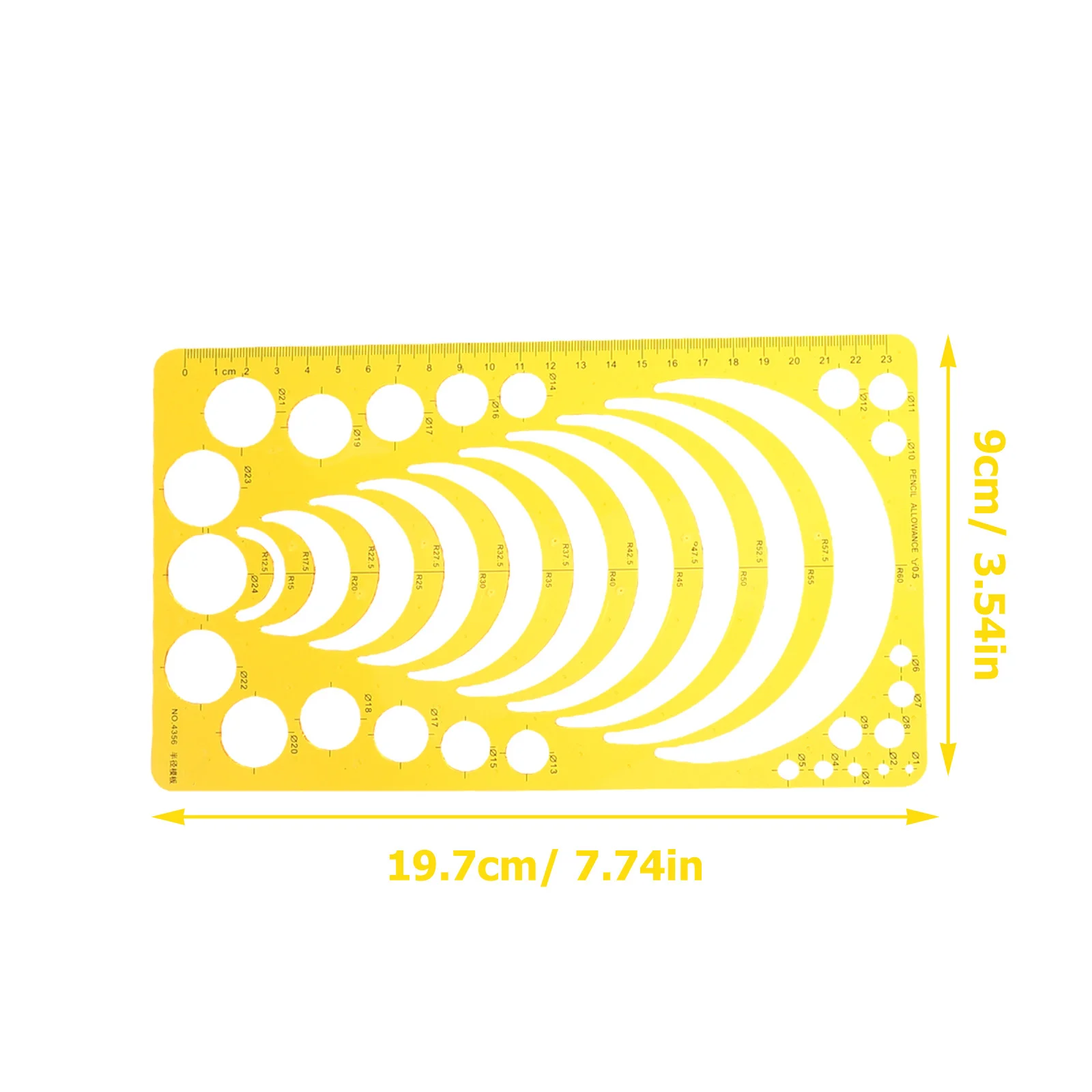 4Pcs Curve Rulers Transparent Orange Expanded Plan Template Measuring Tool for School Office Design Drafting