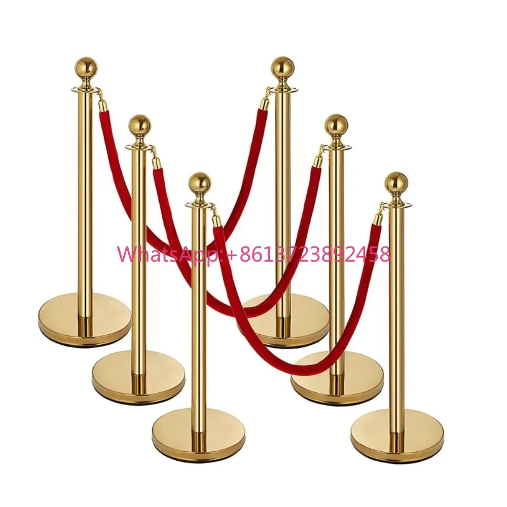 2PC/set Traditional Event Party Award Carpet Velvet Hanging Railing Crowd Cont Barrier Stanchions Ropes Set