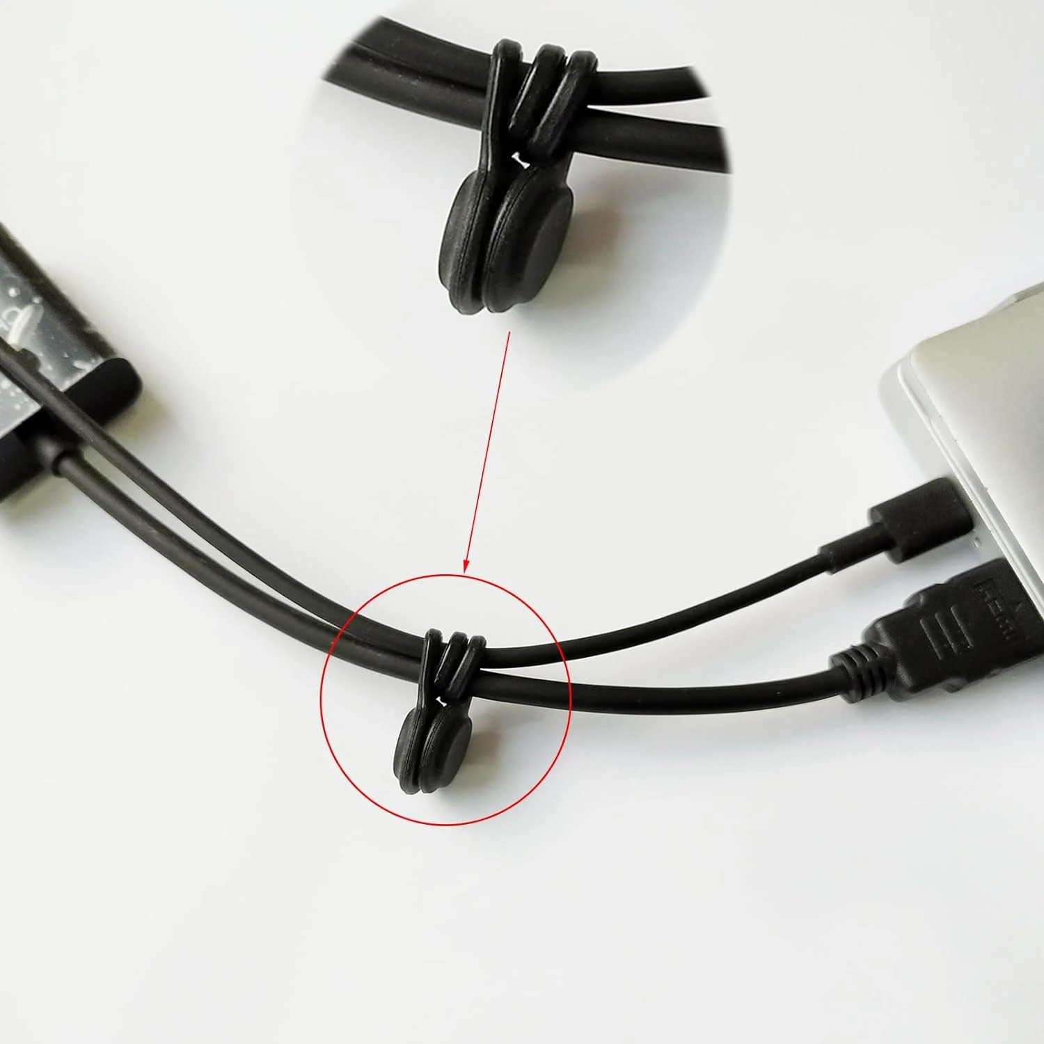 Upgraded Magnetic Cable Ties Silicone Cable Management Ties Magnet Twist Ties Reusable Cord Clips for Bundling, Organizing