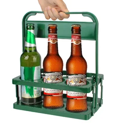 Reusable Durable Foldable Beer Bottle Carrier Cup Organizer Bar Beverage Display Basket Drink Caddy Holder 6 Pack Wine Rack