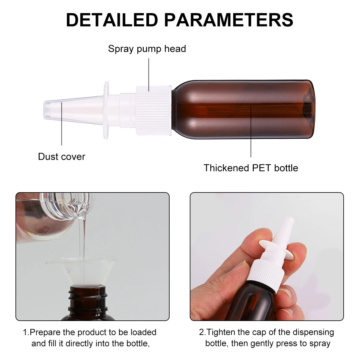

10pcs Round Shoulder Long Nose Spray Bottles Durable Refillable Travel Size Empty Bottles For Shampoo Body Wash Portable
