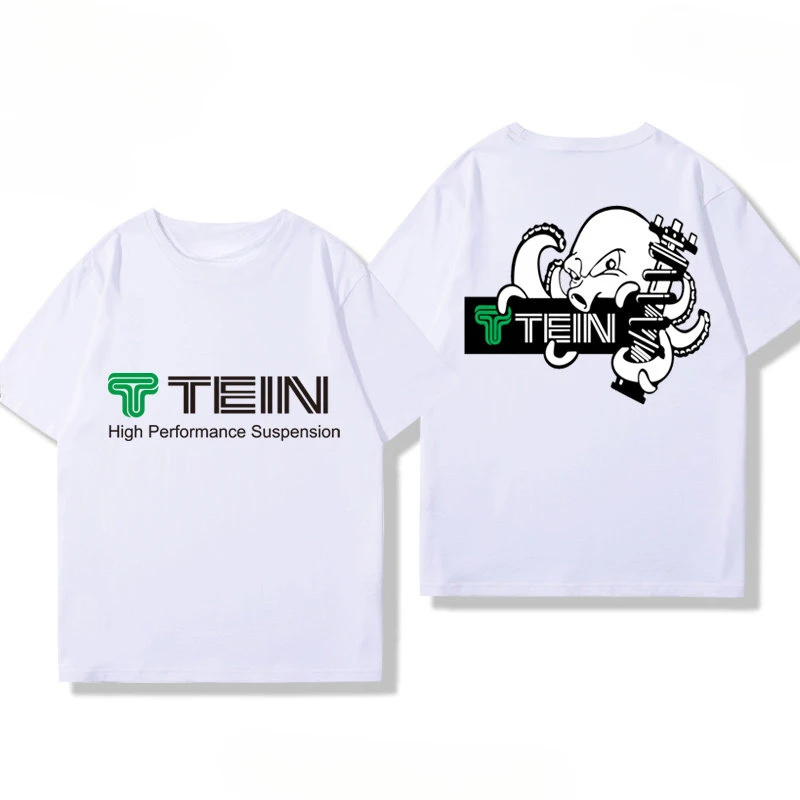 Hot Japan TEIN Shock Absorber Modified Car Creative T Shirt Short Sleeve Men and Women Motorcycle Club Cotton Clothes