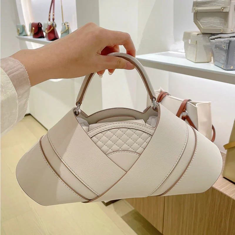 

2025 Fashion Designer Luxury Roman Style Brand Women Cross Tied Design Handbag Elegant Dumpling Shape Tote Bag Shoulder Bag