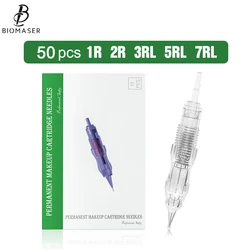 Biomaser 50PCS Screw Cartrdiges Tattoo Permanent Makeup Machine Tattoo Needles Eyebrow Lips Cartridge Needles 1R/2R/3RL/5RL/7RL