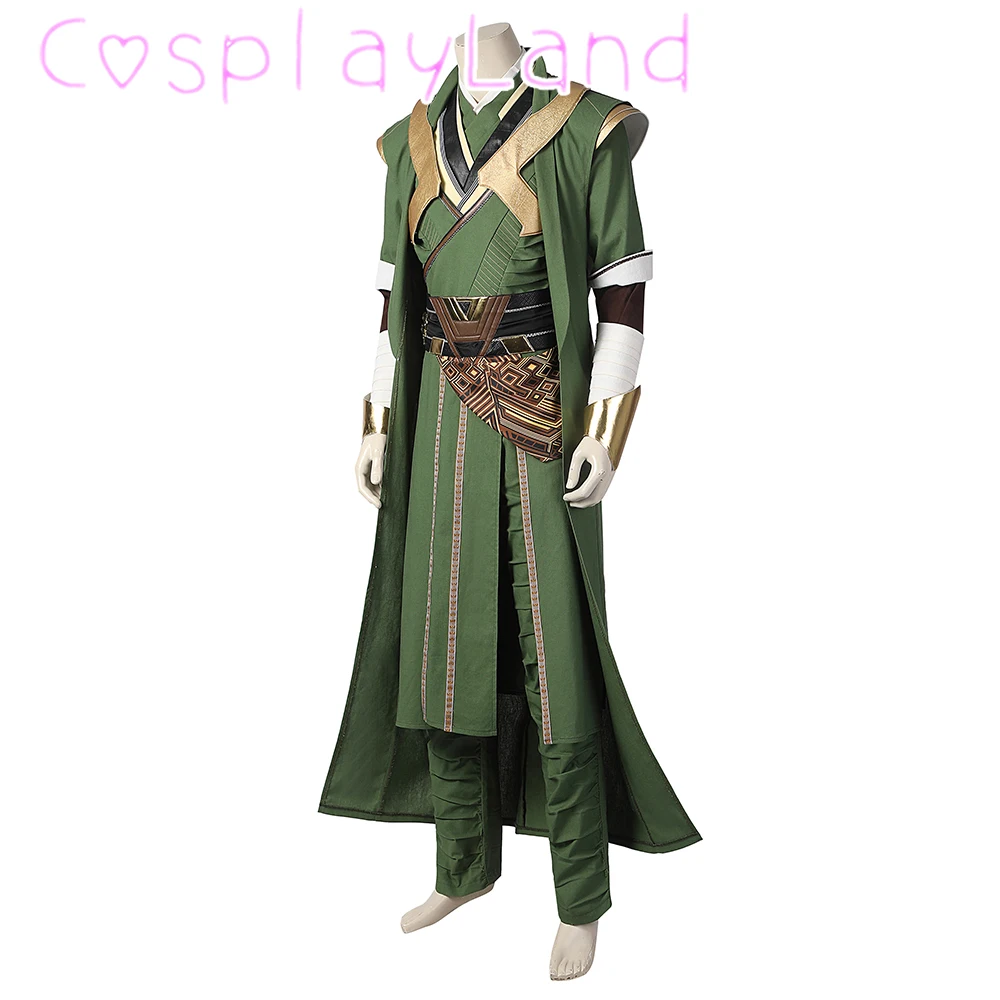 고품질 슈퍼 히어로 사용자 정의 Madness Cosplay Mordo Costume Baron 복장 녹색 남성 정장 부츠와 함께