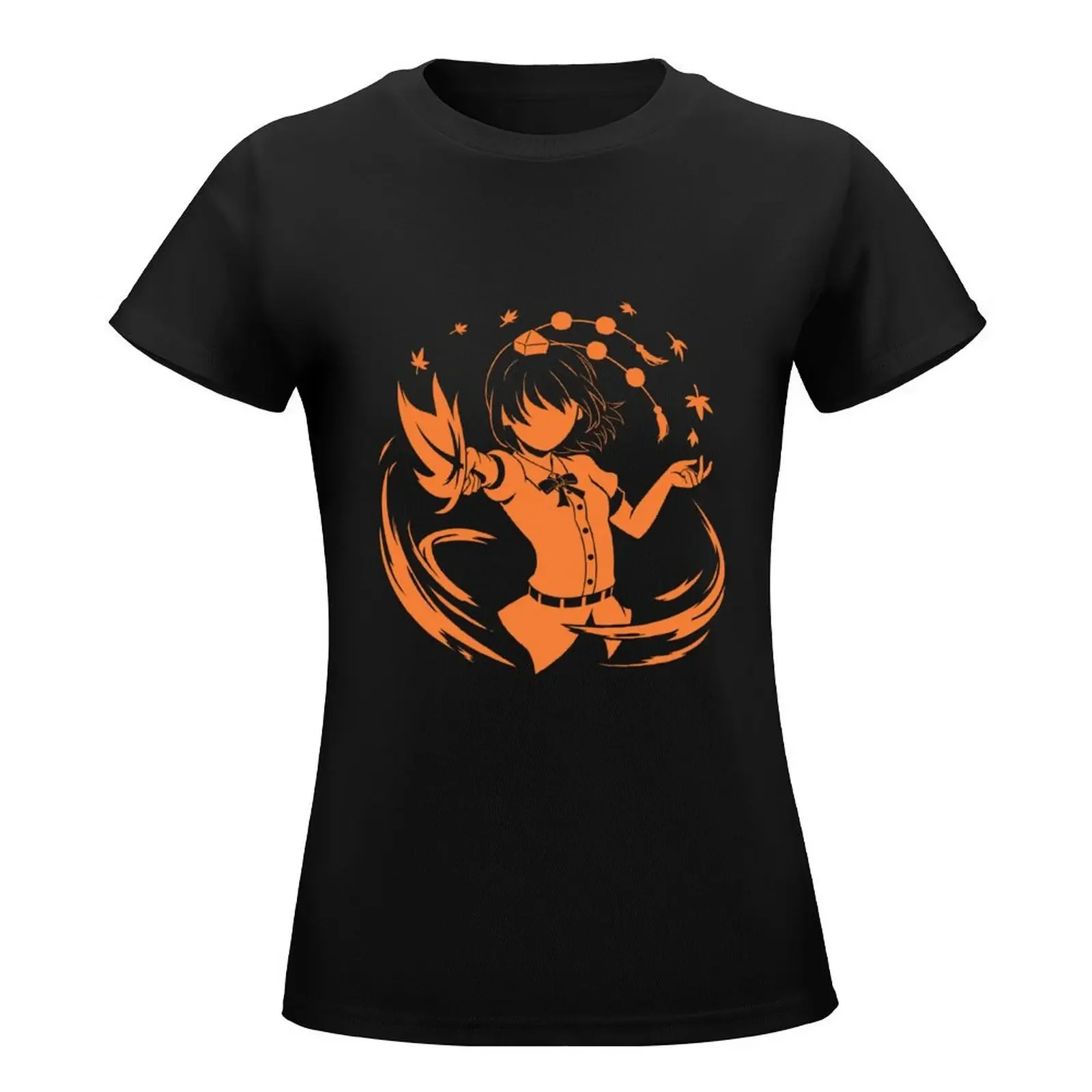Touhou Character Silhouette - Aya Shameimaru T-Shirt customs design your own Blouse black t shirts for Women