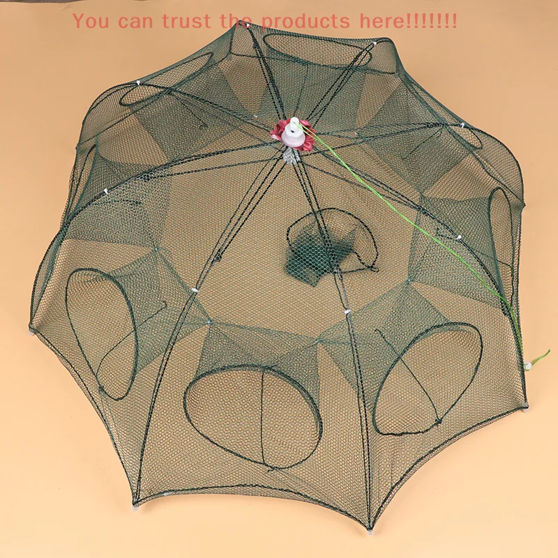 

4/6/8 Holes Portable Automatic Collapsible Fishing Net Shrimp Cage Nylon Fish Trap Cast Net Cast Fold Crab Trap Fishing Tools