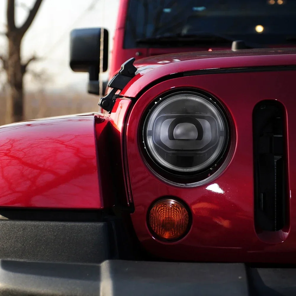 

Автомобильные передние фонари Plug and Play для Jeep Wrangler 2007-2017, автоматические светодиодные фары в сборе, обновленные аксессуары в стиле бифокальных линз
