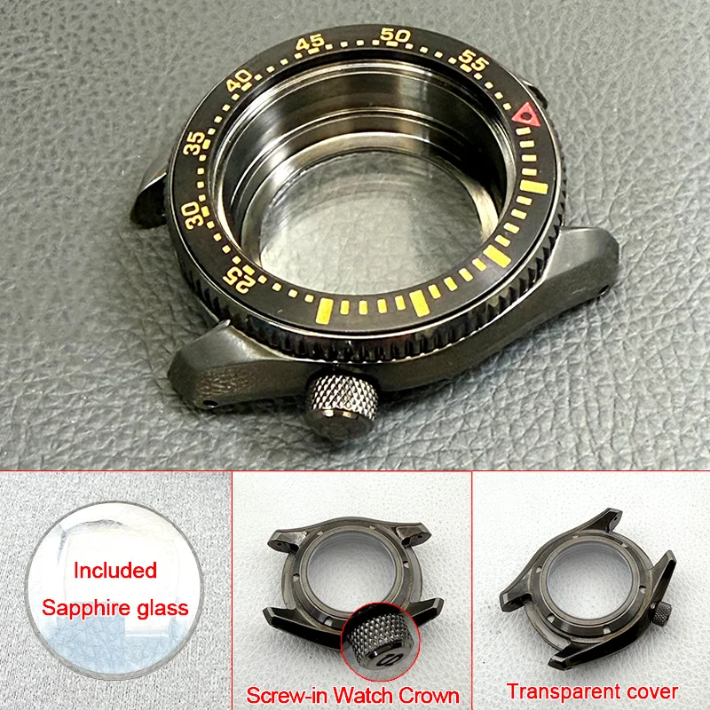 42mm SPB185 SPB187 Replace Watch Case Fit NH35 NH36 7S Movement Transparent Case 20ATM Waterproof Men Diving Watch Cases Custom