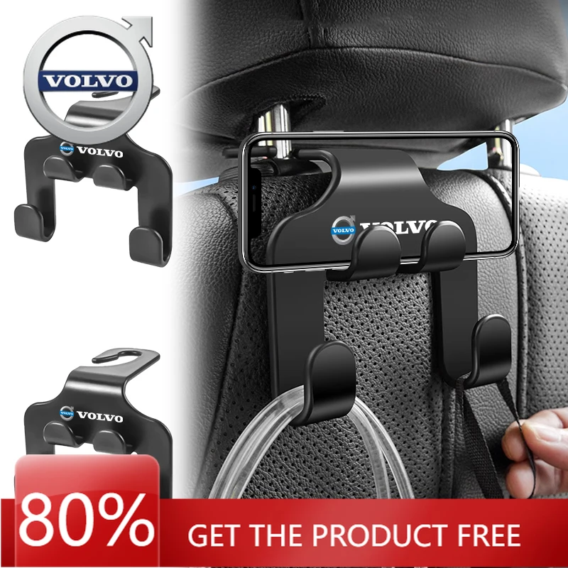 

Эмблемы 2026, новые крючки с двойной головкой для обновления Volvo, подвесной держатель на заднее сиденье автомобиля, внутренний крючок для Volvo XC90 XC60 C30 T6 C70 X