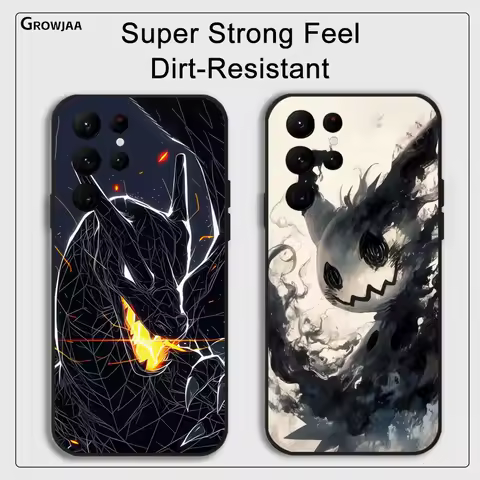 Anime Cool Charizard Luxury Phone Case For Samsung Galaxy S25 S24 S22 S23 Ultra S21 S20 Plus 5G Protective Silicone Funda