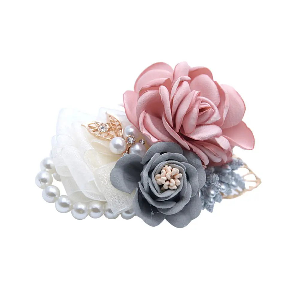 Bridal Wristband Artificial Flower Bracelet Bridesmaid Wedding Bridesmaids Bracelets