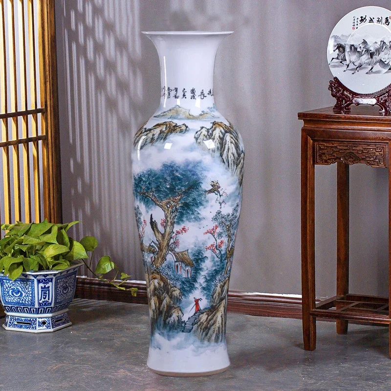 Ceramic Floor Large Vase Decoration Hand Painted Chinese Home Decoration Hotel Opening