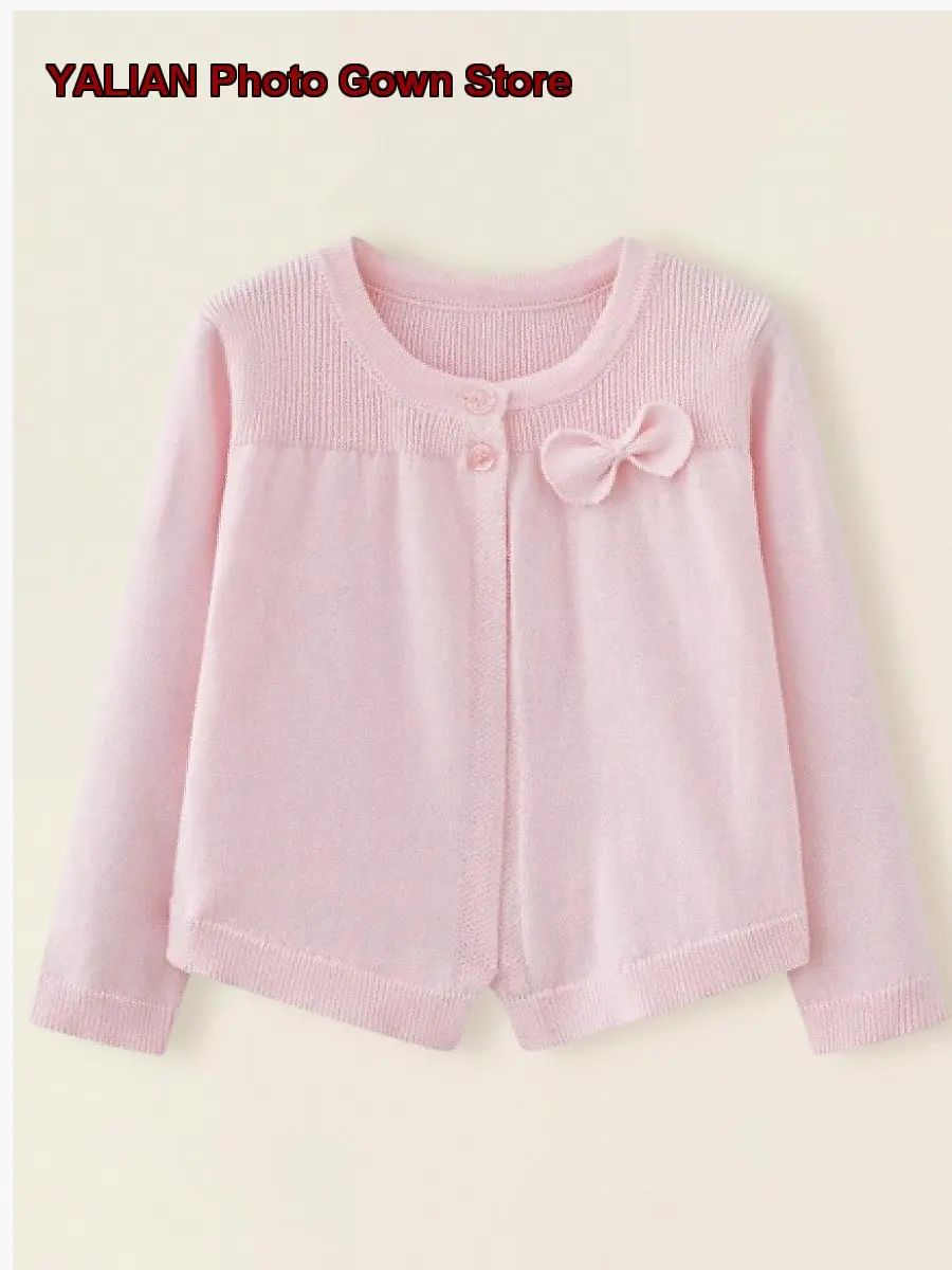 Infant Girl Lightweight Cotton Knit Dress Elegant Cape Jacket for Spring Autumn Girls