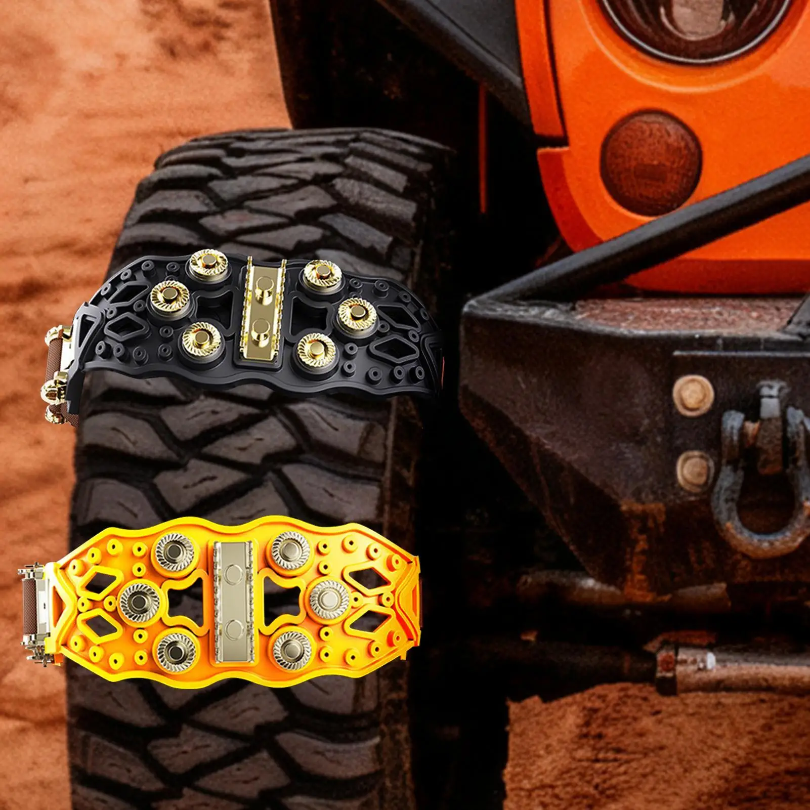 Snow Chains For Car Tires Anti-Slip Heavy-Duty Cleats Spikes Tire Chains For Pickup Trucks For Ice Winter Hiking Trailer Offroad