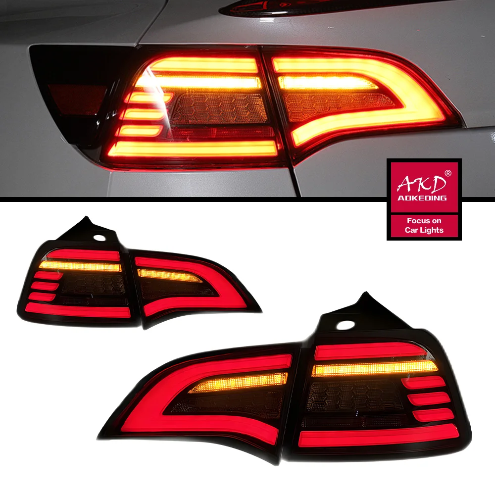 

Taillights For Tesla Model Y Model 3 Model3 Tail Light LED DRL Style Running Signal Brake Reversing Parking Lighthouse Facelift