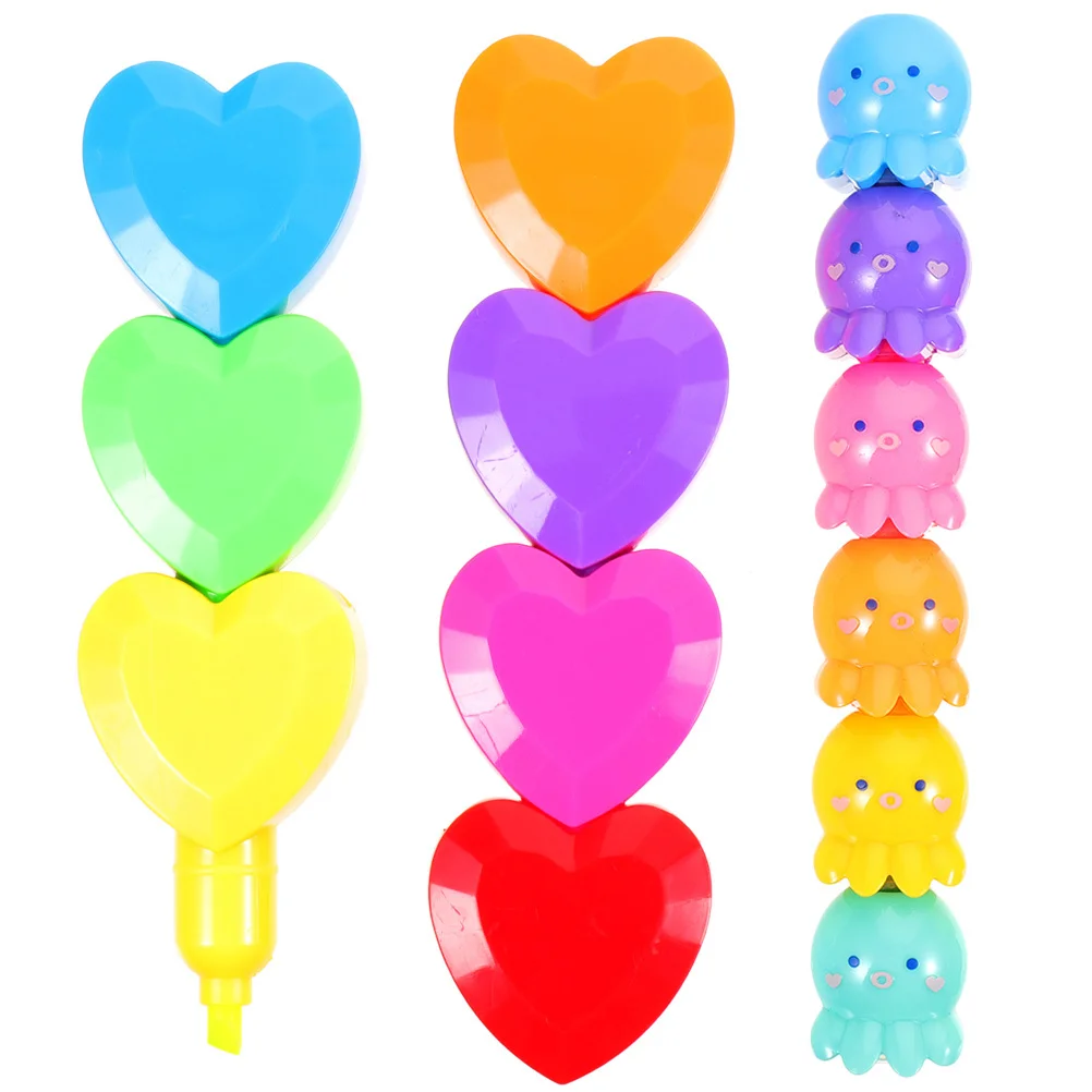 

2Pcs Colorful Octopus Highlighter Pens Fluorescent Markers for Students School Reading Notes Highlighter Pen Highlighters