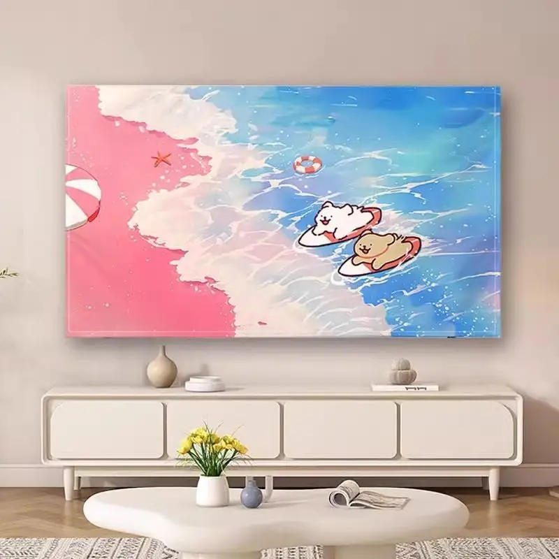 

Home Textile Decoration Korean Cartoon Animal TV Cover 75/65/55/42/32 inch display hanging dust cover cloth
