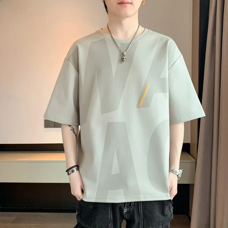 メンズ夏の Tシャツビッグサイズ 45-130 キロルーズフィットシャツ若者のファッション通気性トップス 8XL カジュアル半袖トップス男性服