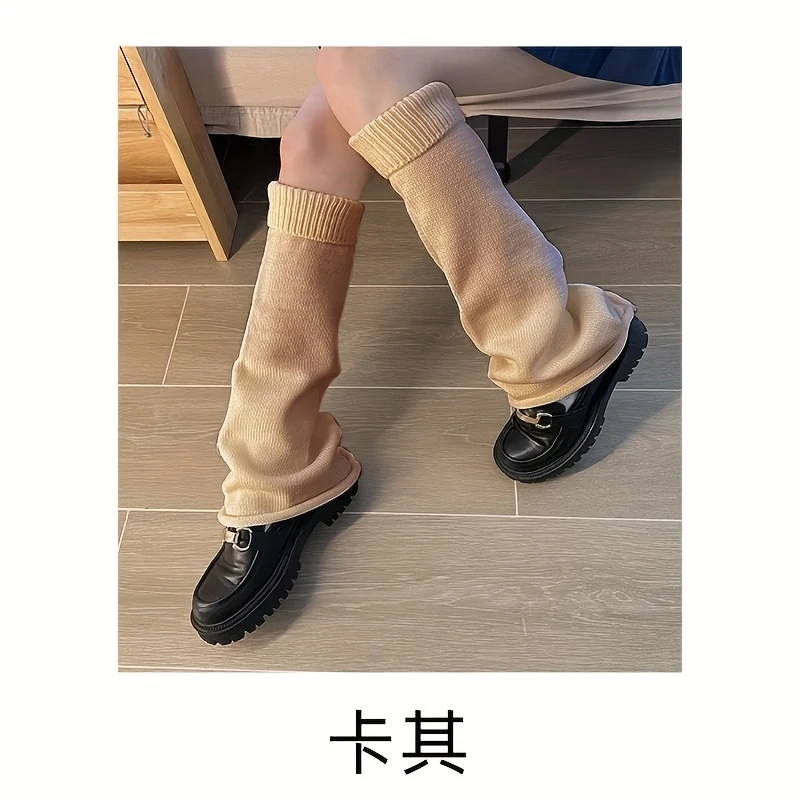 Mid-calf Flared Sock Cuffs Subculture Japanese Piled Socks for Women Thickened Autumn Winter Skull Spider Beautiful Legs Warmer