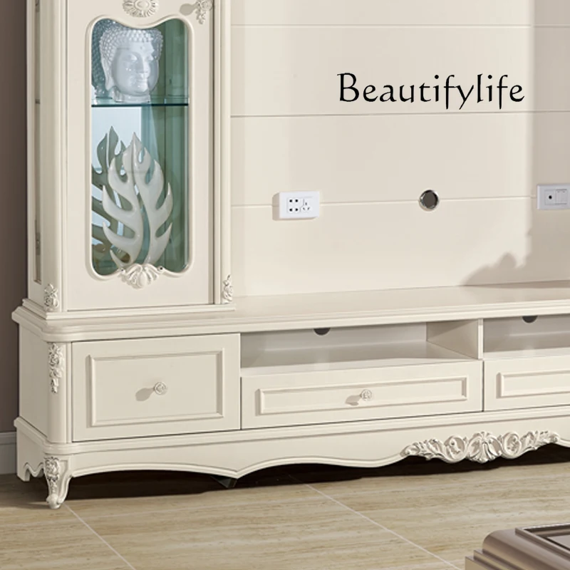 Living room furniture European combination multi-functional TV cabinet Simple modern background wall Floor cabinet Wine cabinet