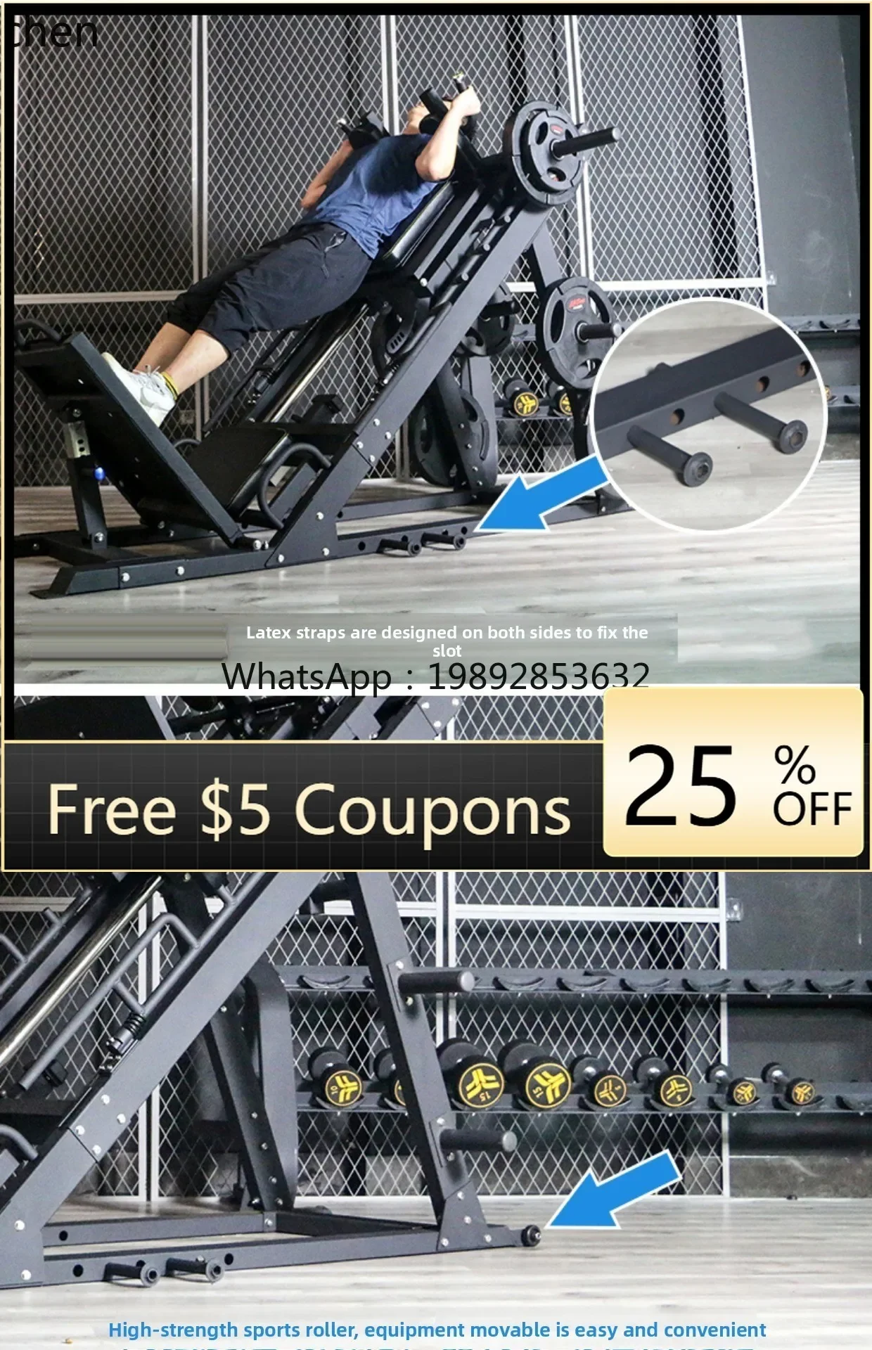 

45 Degree Inverted Pedal Machine Gym Commercial Hip Leg Hack Squat Machine Fitness Equipment