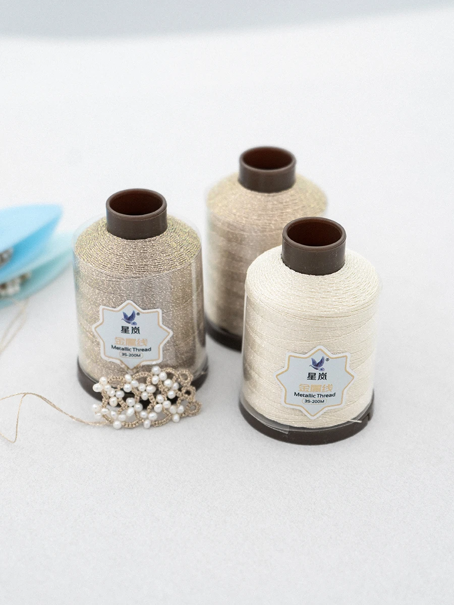 Macaron MCR3 Soft Skin-friendly Golden Shaded Weaving Thread Non-fading Non-oxidizing for Advanced Finger Knitting Hair Acces...
